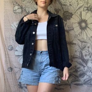 black oversized denim jacket